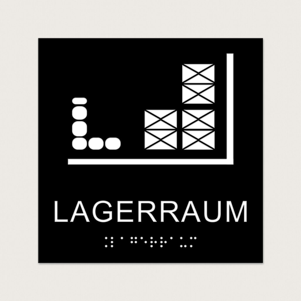 Taktiles schild Lagerraum jcde629 Schwarz