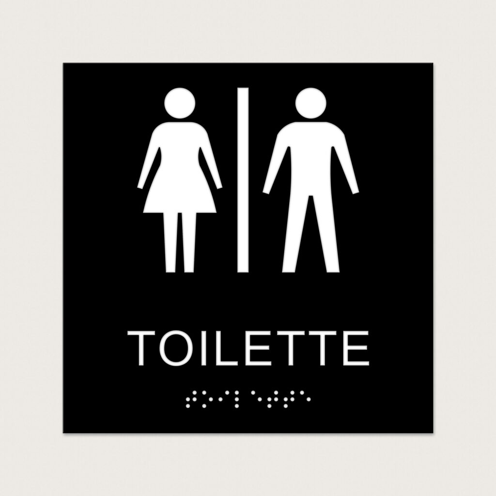 Taktiles Schild Toilette jcde671 Schwarz