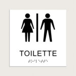 Taktiles Schild Toilette jcde671 Weiß