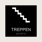 Taktiles Schild Treppen jcde635 Schwarz