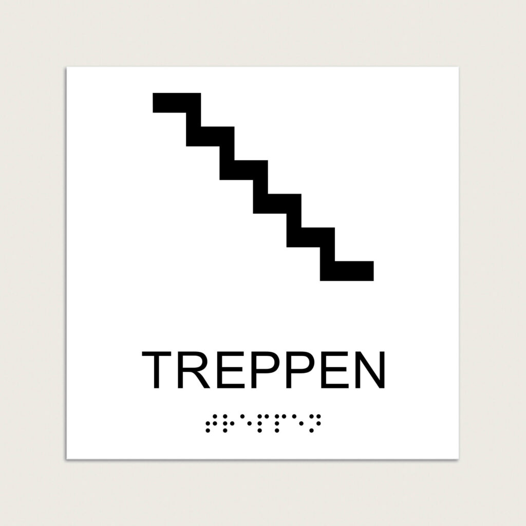 Taktiles Schild Treppen jcde635 Weiß
