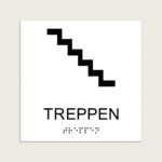 Taktiles Schild Treppen jcde635 Weiß