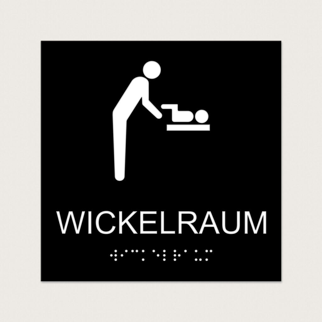 Taktiles schild Wickelraum jcde597 Schwarz