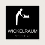 Taktiles schild Wickelraum jcde597 Schwarz