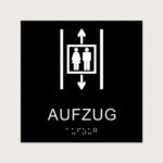 Taktiles Schild Aufzug jcde625 Schwarz