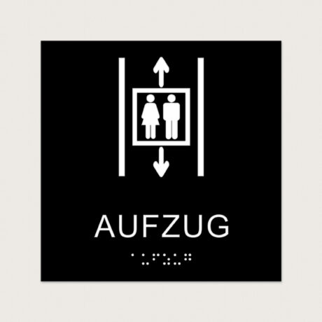 Taktiles Schild Aufzug jcde625 Schwarz