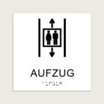 Taktiles Schild Aufzug jcde625 Weiß