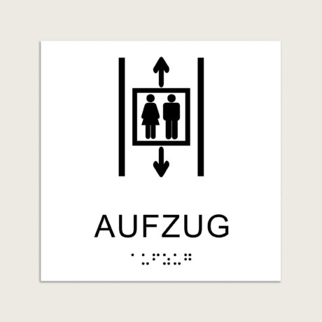 Taktiles Schild Aufzug jcde625 Weiß