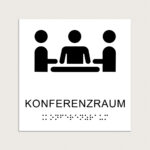Taktiles schild konferenzraum jcde609 Weiß