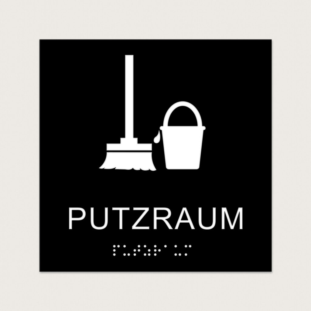 Taktiles schild Putzraum jcde616 Schwarz