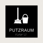 Taktiles schild Putzraum jcde616 Schwarz