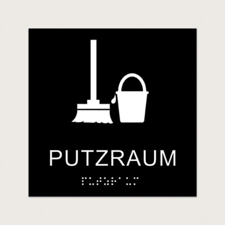 Taktiles schild Putzraum jcde616 Schwarz