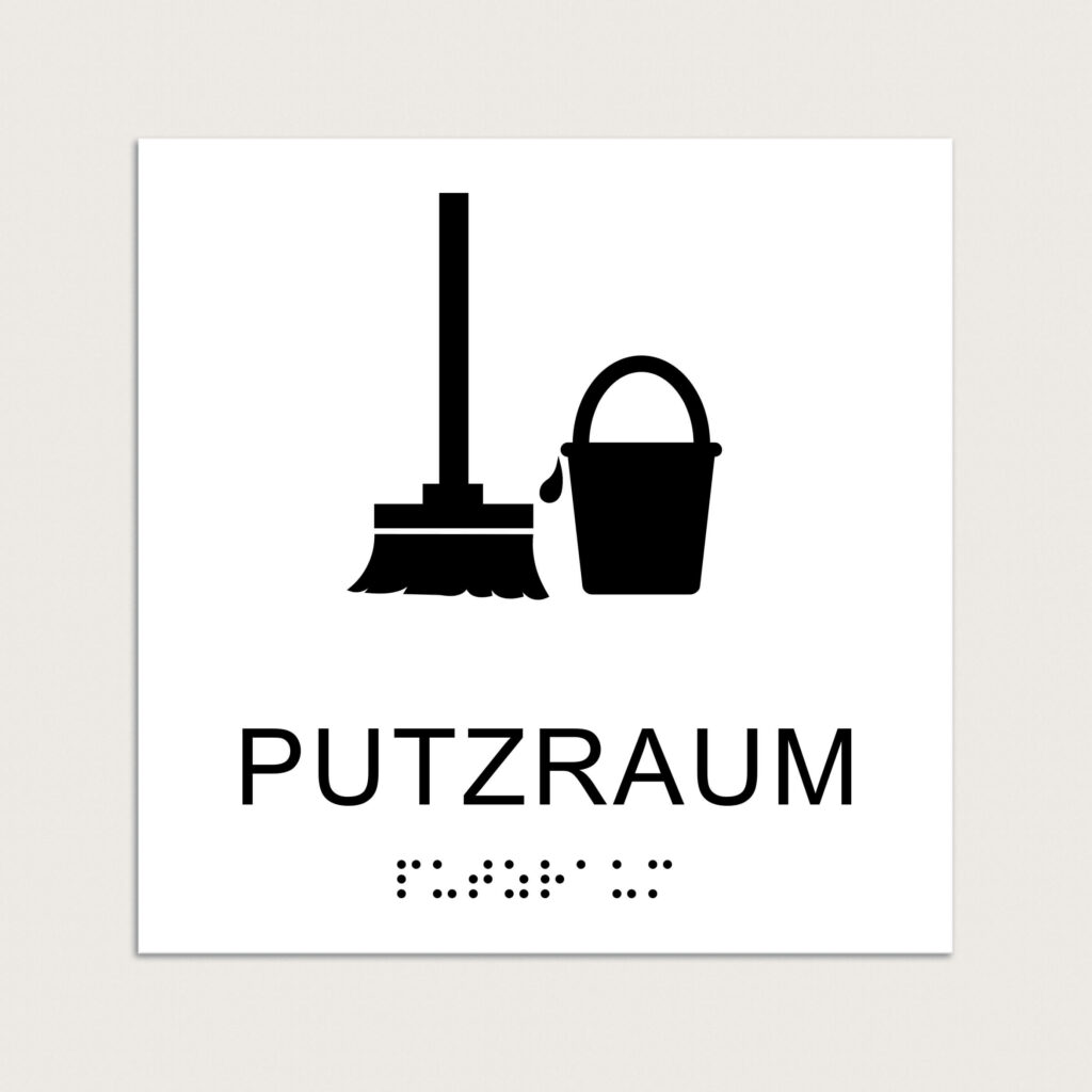 Taktiles schild Putzraum jcde616 Weiß
