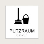 Taktiles schild Putzraum jcde616 Weiß