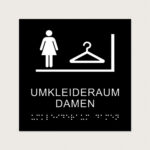Taktiles schild umkleideraum damen jcde607 Schwarz