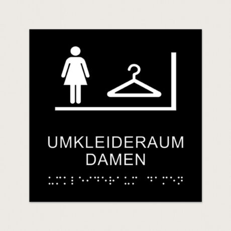 Taktiles schild umkleideraum damen jcde607 Schwarz
