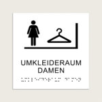 Taktiles schild umkleideraum damen jcde607 Weiß