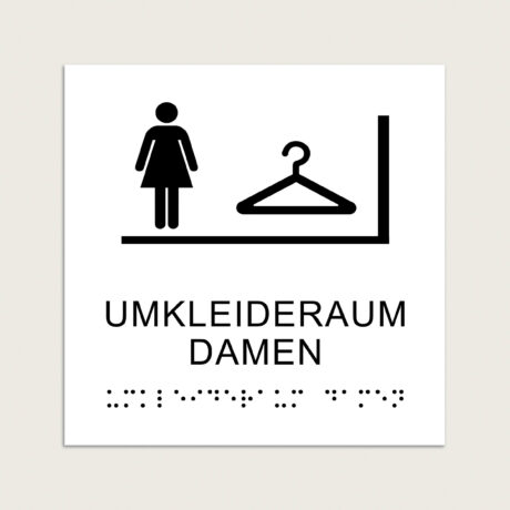 Taktiles schild umkleideraum damen jcde607 Weiß