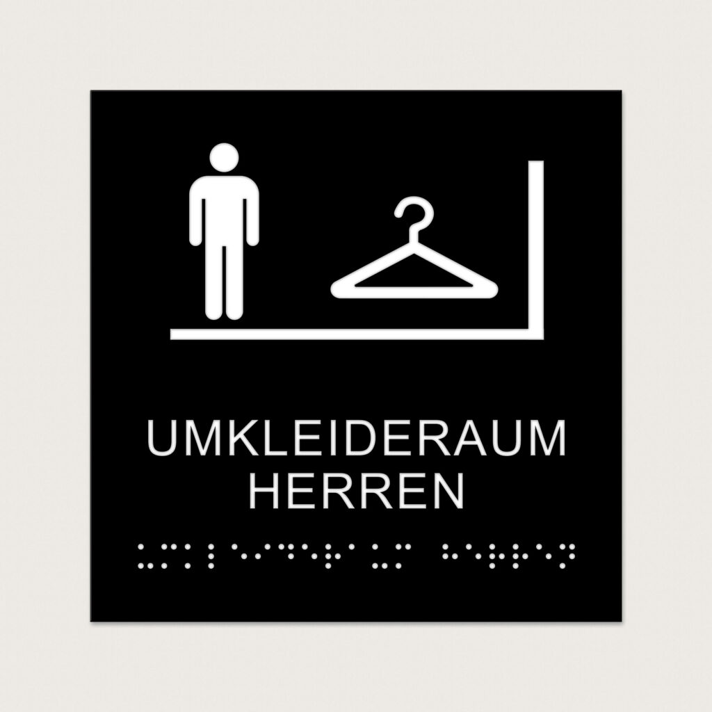 Taktiles schild umkleideraum herren jcde608 Schwarz