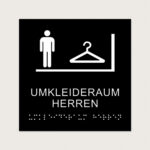 Taktiles schild umkleideraum herren jcde608 Schwarz