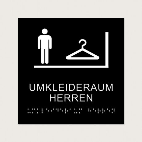 Taktiles schild umkleideraum herren jcde608 Schwarz