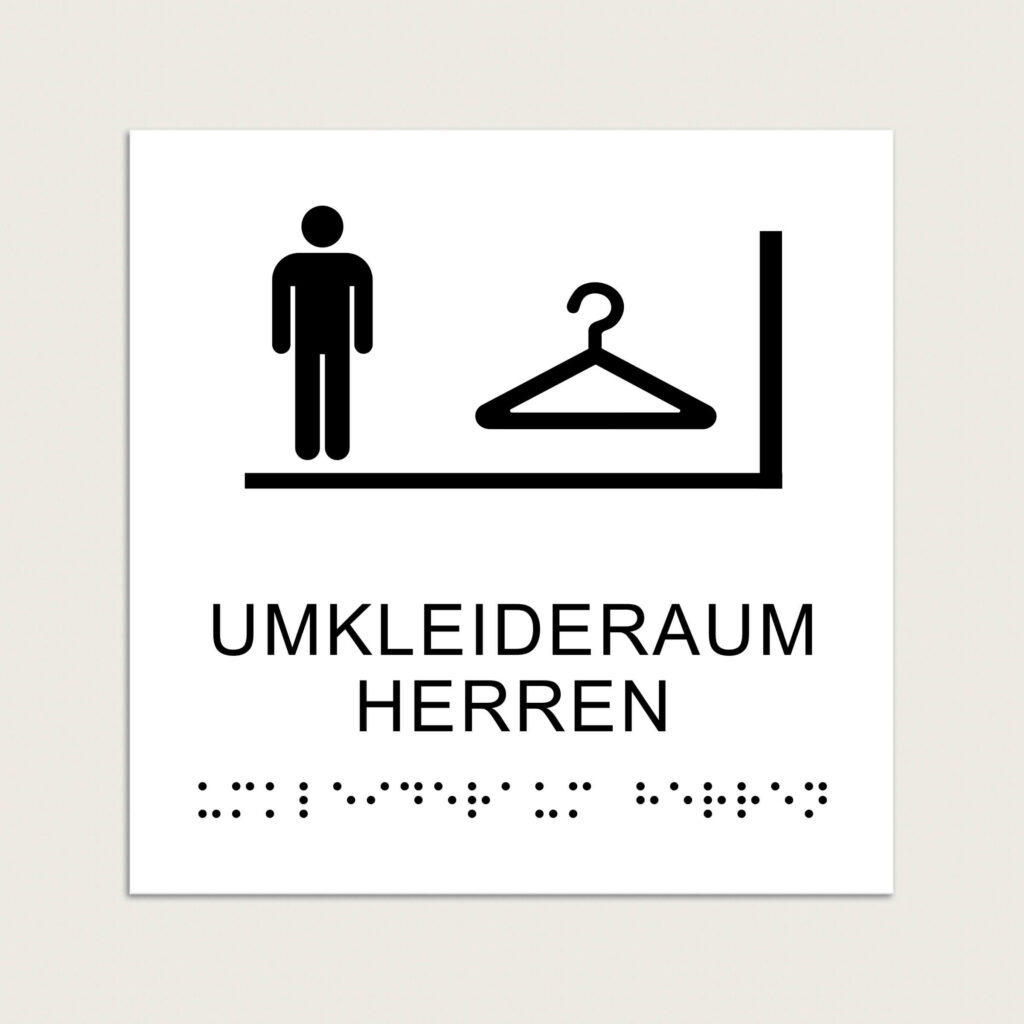 Taktiles schild umkleideraum herren jcde608 Weiß