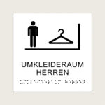 Taktiles schild umkleideraum herren jcde608 Weiß