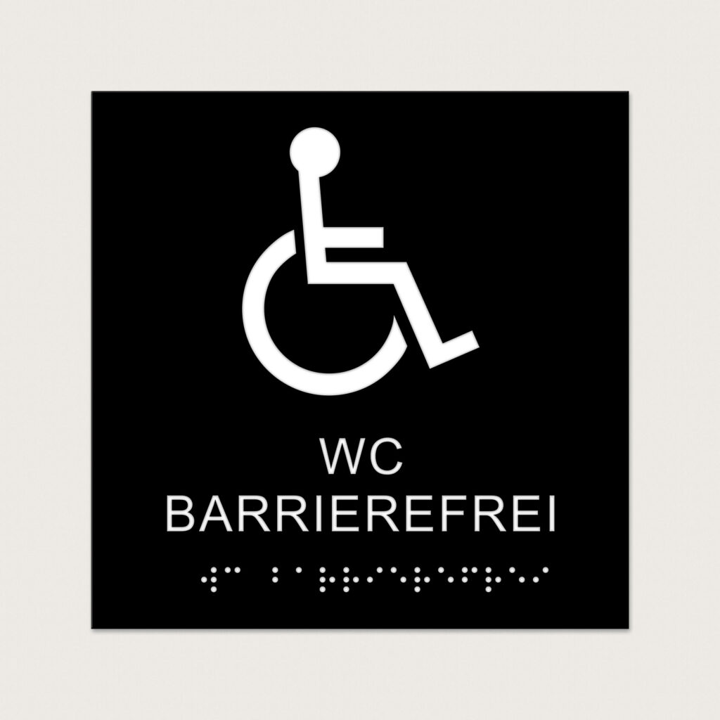 Taktiles schild WC Barrierefrie jcde621 Schwarz