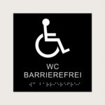 Taktiles schild WC Barrierefrie jcde621 Schwarz
