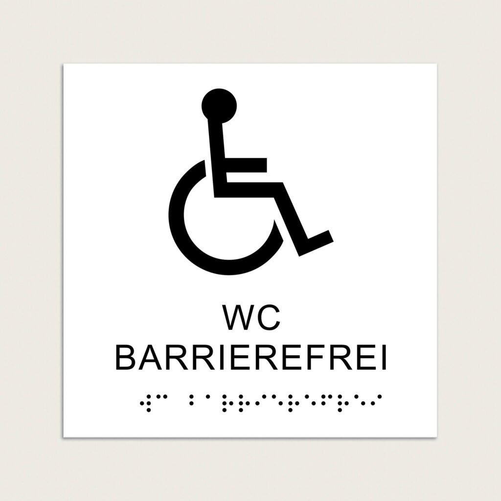 Taktiles schild WC Barrierefrie jcde621 Weiß