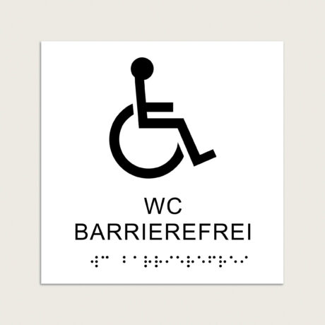 Taktiles schild WC Barrierefrie jcde621 Weiß