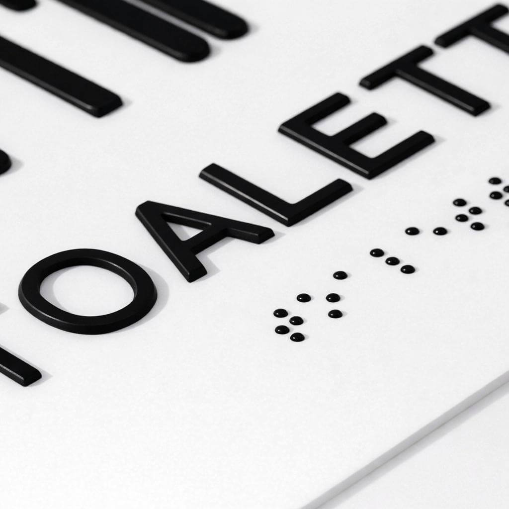 Taktile Schilder in weißer Farbe