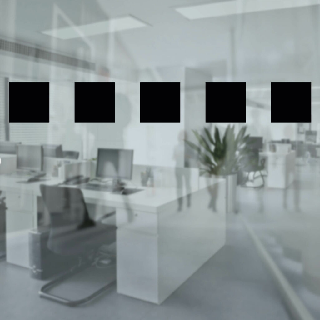 Glasmarkierungen für Barrierefreiheit – Schwarze Quadrate 80 mm