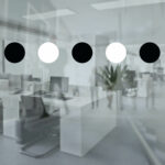 Glasmarkierungen für Barrierefreiheit – Schwarze und Weiße Kreise 80 mm