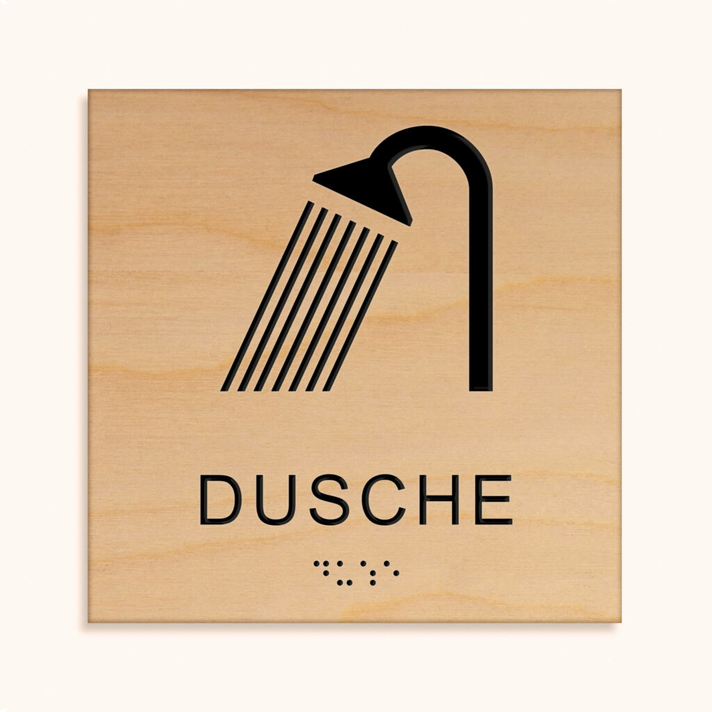 Taktiles schild Dusche jcde543.h_holz