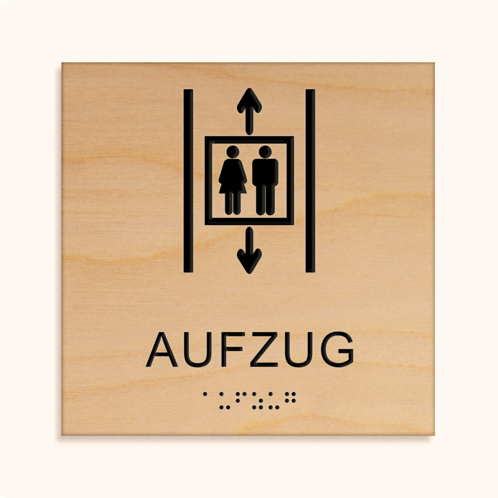 Taktiles schild aufzug jcde625.h_holz