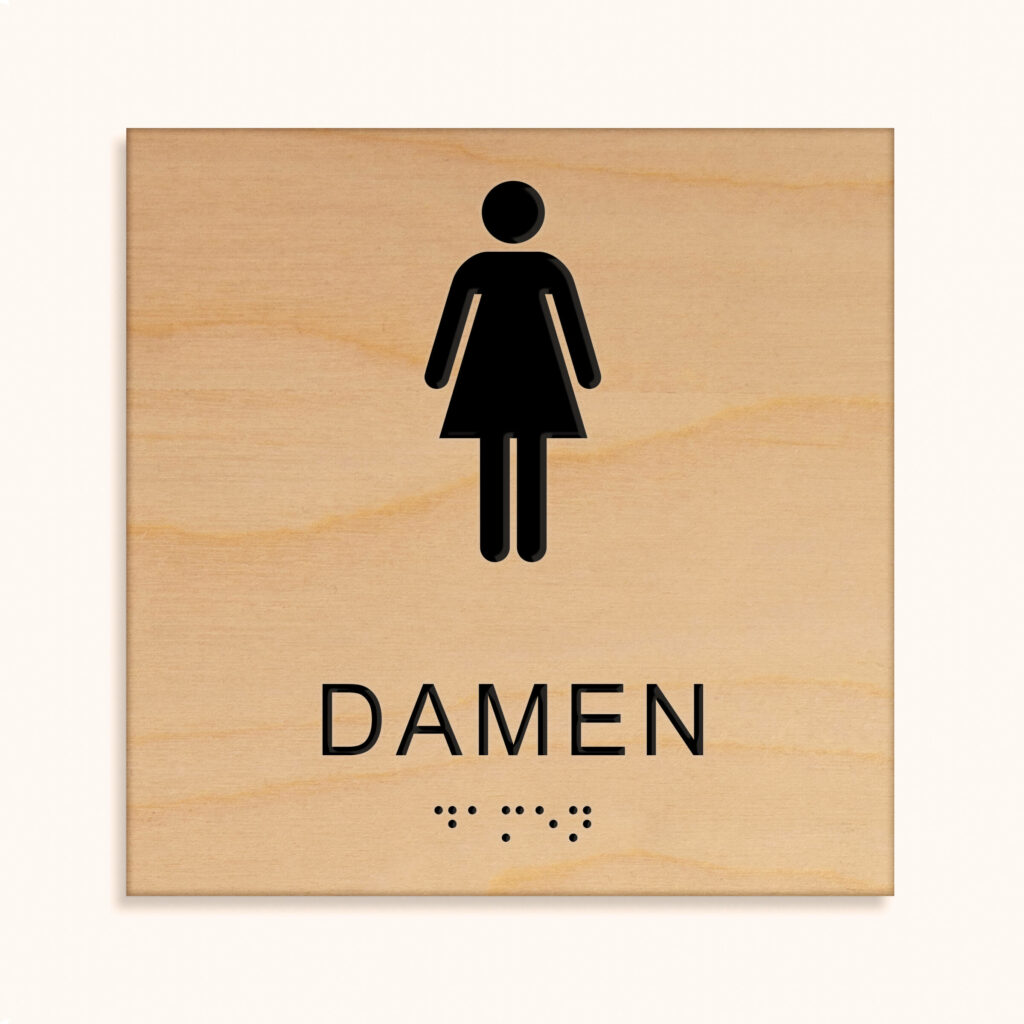 Taktiles schild damen jcde620.h_holz