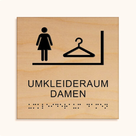 Taktiles schild umkleideraum damen jcde607.h_holz