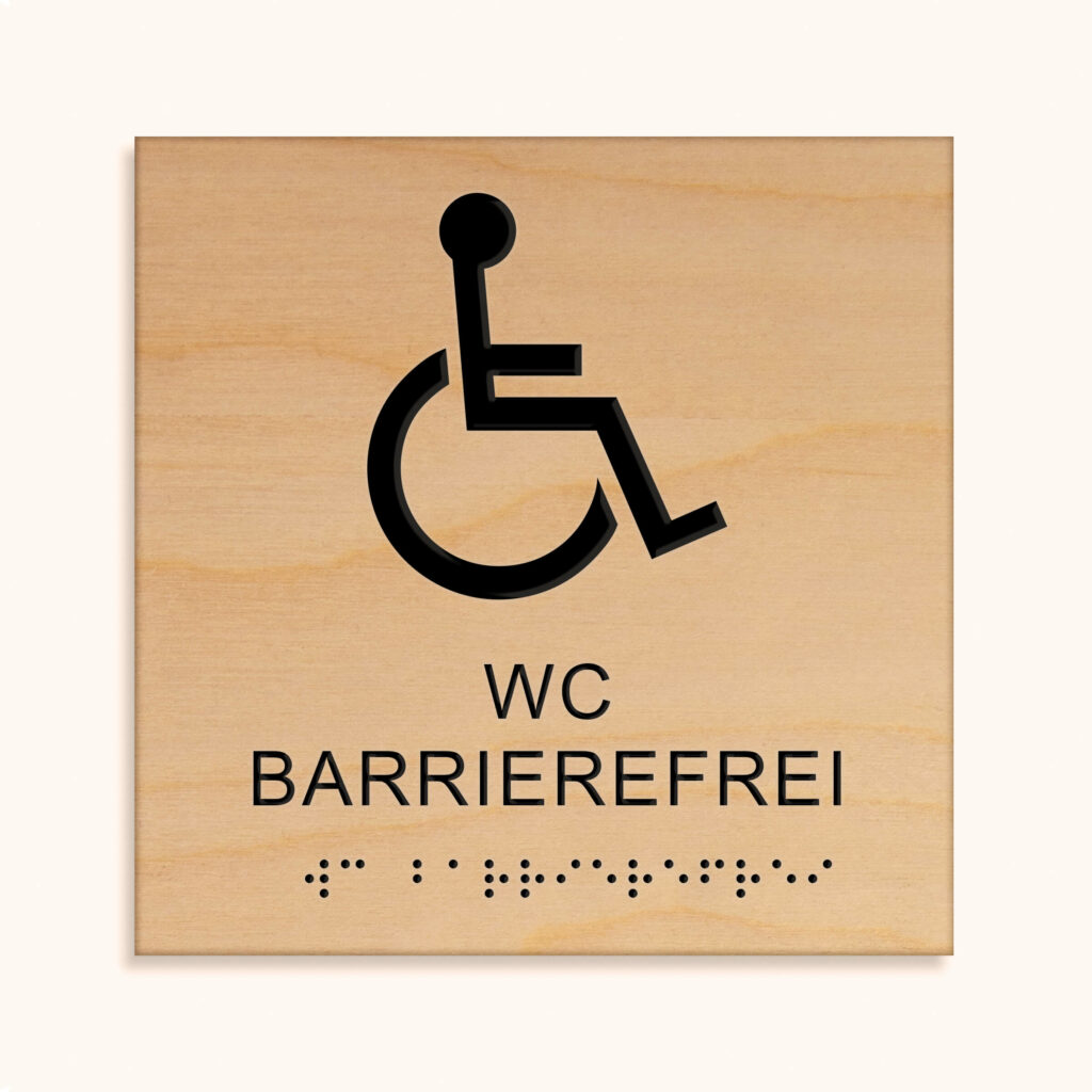 Taktiles schild wc barrierefrei jcde621.h_holz