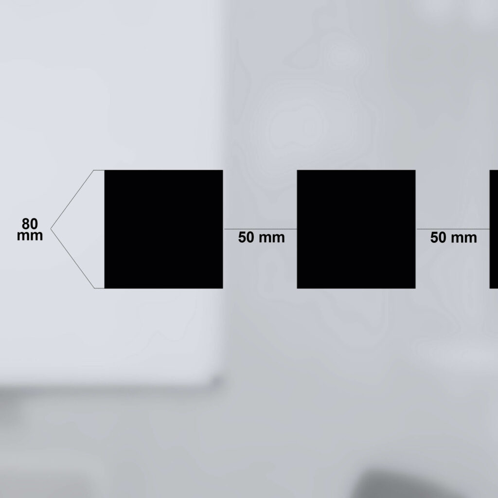 Glasmarkierungen für Barrierefreiheit – Schwarze Quadrate 80 mm